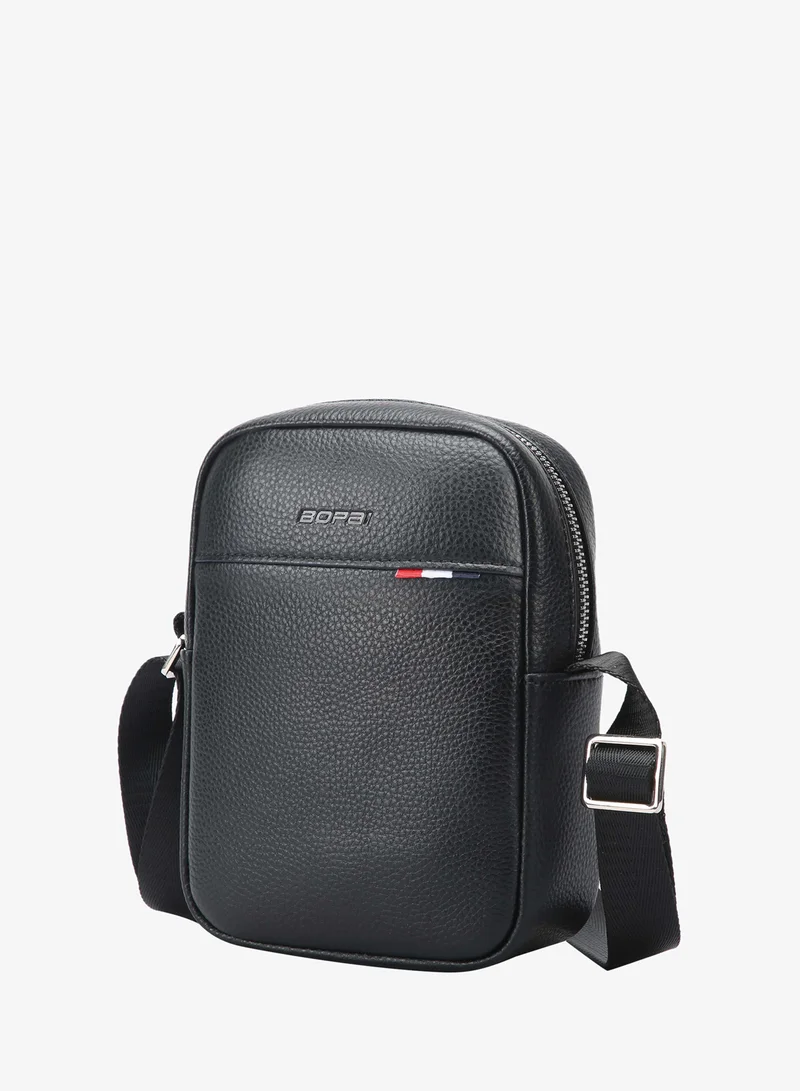 Bopai Compact Sling Crossbody Bag Versatile microfiber Unisex Travel & Everyday high-capacity Shoulder Bag with multiple compartment BO-SL591, Black