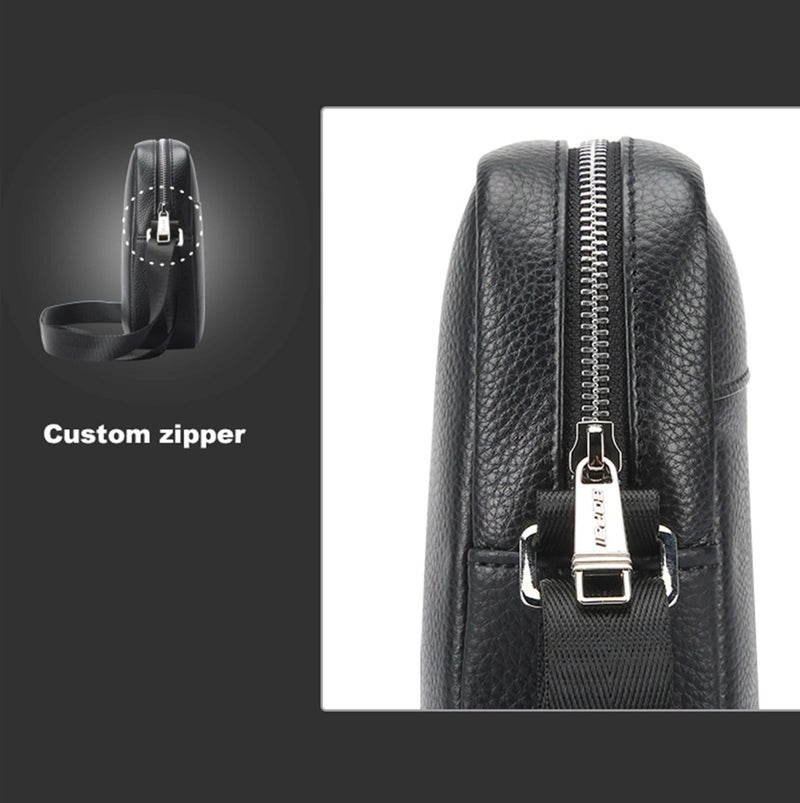 Bopai Unisex Premium Side Sling Bag Water Resistant Synthetic Leather Crossbody Bag for Travel Office Business, BO-SL591, Black - Image 5