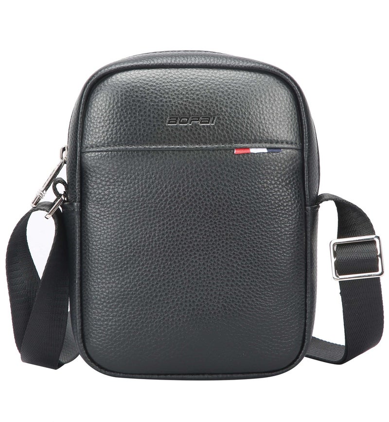 Bopai Unisex Premium Side Sling Bag Water Resistant Synthetic Leather Crossbody Bag for Travel Office Business, BO-SL591, Black - Image 3