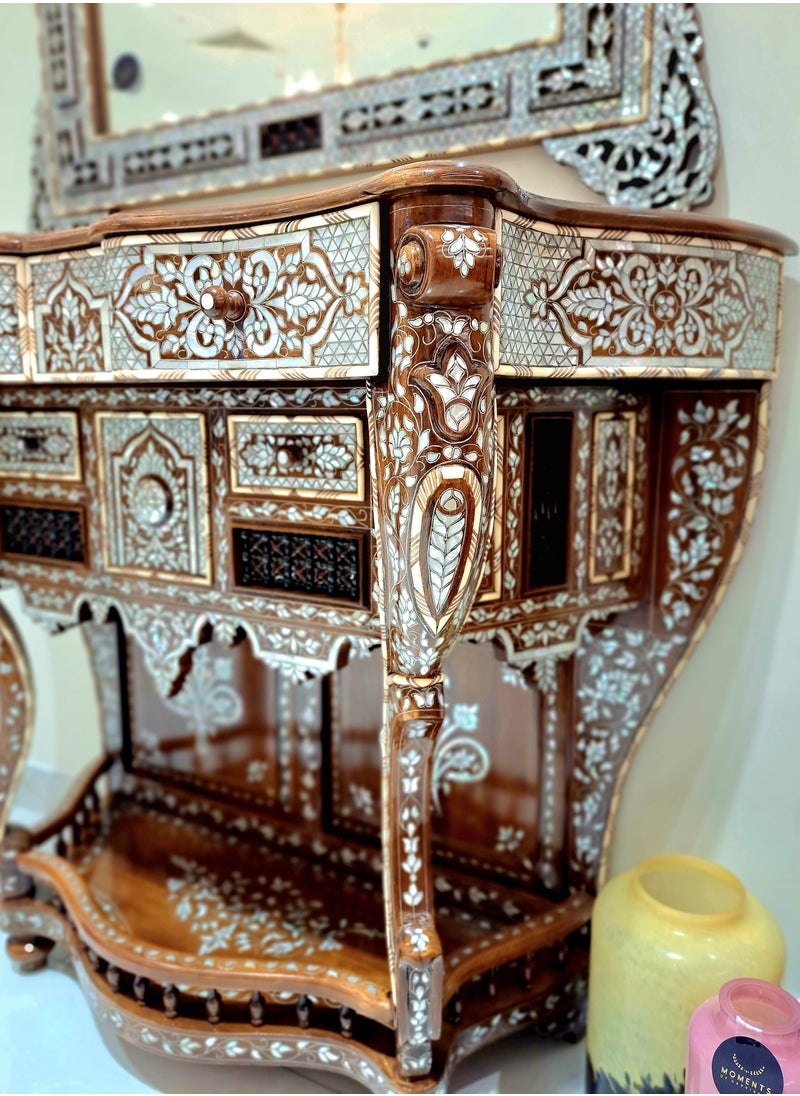 ماركة غير محددة - كونسول فاخر مصنوع يدويا من اجود انواع خشب الجوز و الصدف البحري - Image 1