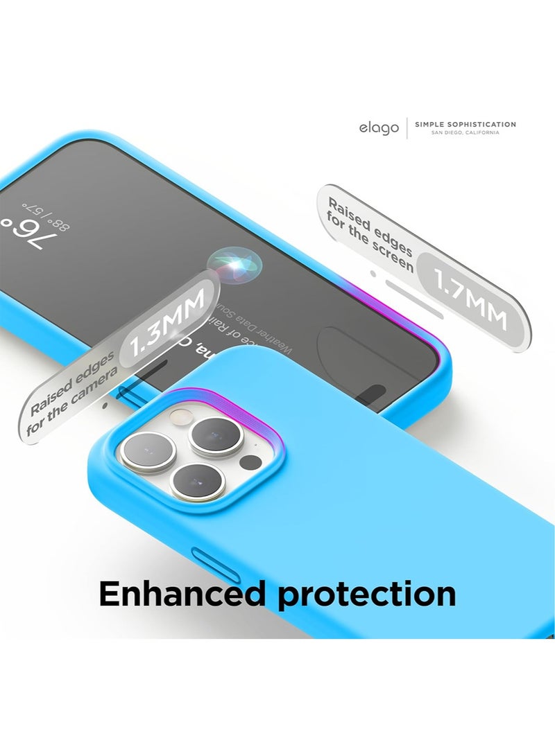 Elago Liquid Silicone for iPhone 15 PRO Case Cover Full Body Protection, Shockproof, Slim, Anti-Scratch Soft Microfiber Lining - Ocean Blue - Image 4