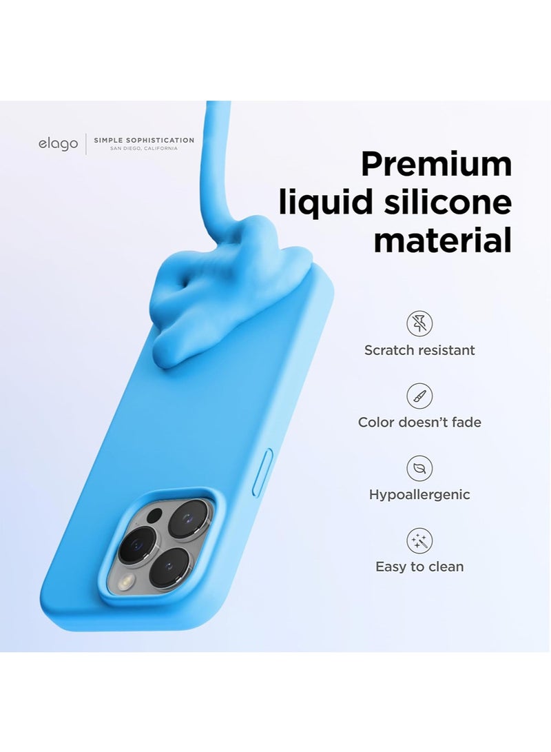 Elago Liquid Silicone for iPhone 15 PRO Case Cover Full Body Protection, Shockproof, Slim, Anti-Scratch Soft Microfiber Lining - Ocean Blue - Image 2