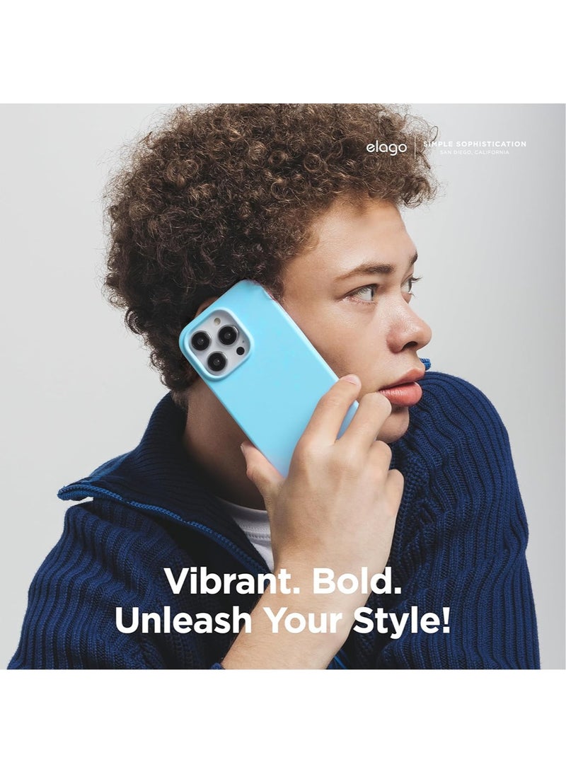 Elago Liquid Silicone for iPhone 15 PRO Case Cover Full Body Protection, Shockproof, Slim, Anti-Scratch Soft Microfiber Lining - Ocean Blue - Image 5