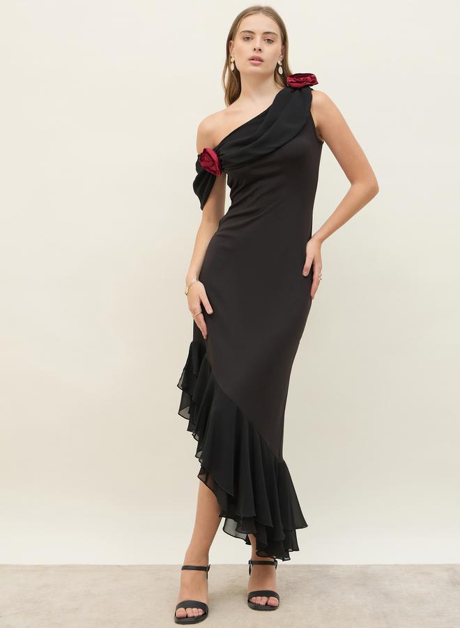 ستايلي فستان بكشكش غير متماثل - Image 2