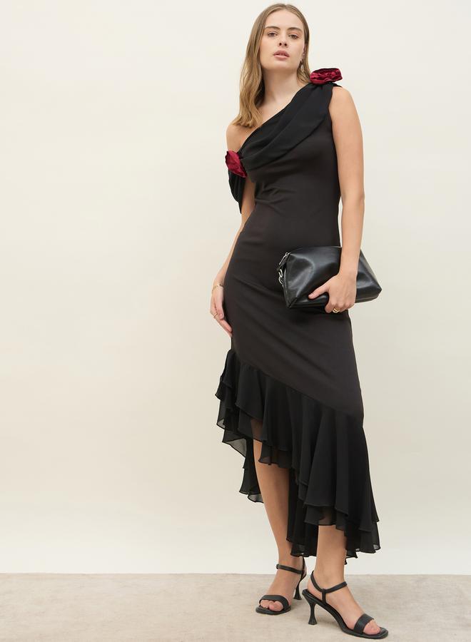 ستايلي فستان بكشكش غير متماثل - Image 1