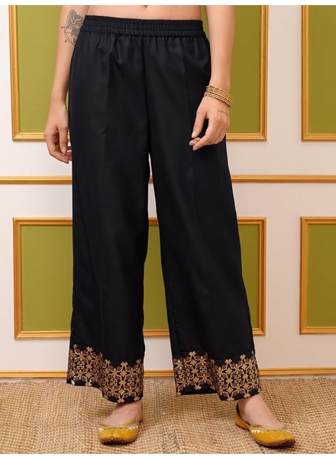 Vishudh Women V NECK Ethnic kutha  Set black 100% Polyester  (2xl) - Image 4