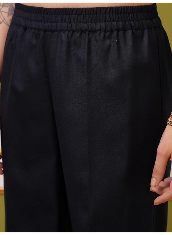 Vishudh Women V NECK Ethnic kutha  Set black 100% Polyester  (2xl) - Image 2