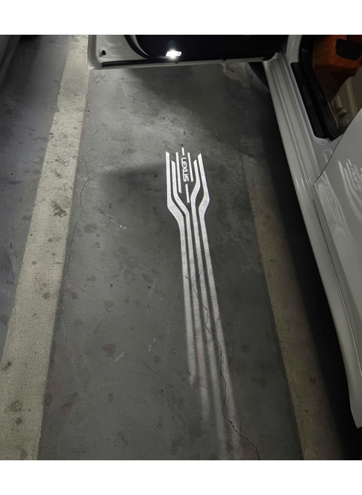 فيريكس جهاز عرض شعار أضواء باب السيارة لمصابيح الترحيب LED لسيارات لكزس، متوافق مع موديلات LS، ES، IS، LX، RX، GS، GX، RC، F | ضوء ظل الشبح | عدسة زجاجية كوارتز عالية الدقة، توصيل وتشغيل - Image 1