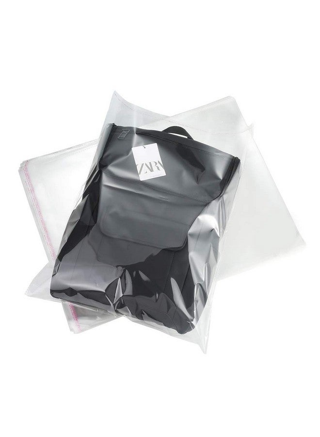 LISM 100 Pack 16" X 20" Large Thick Clear Resealable Cellophane Self Adhesive Seal Poly Bags Durable Plastic Cello Bag 1.6Mil Heavy Duty Packaging Tshirts Clothes Clothing Gifts Selfsealing Opp Bags - Image 1