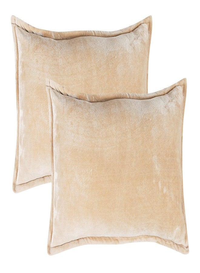 RD TREND® Presents Velvet 250 GSM Pillow Cover Set of 2 with Zipper,Size -18" x 28" Inches (45x71 Cm) (Gold) - Image 1