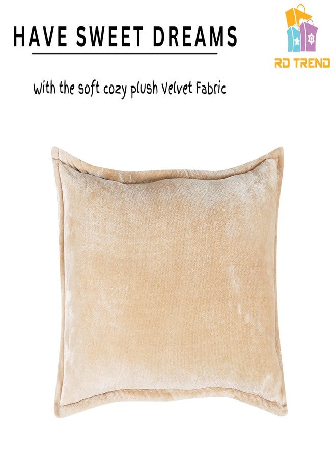 RD TREND® Presents Velvet 250 GSM Pillow Cover Set of 2 with Zipper,Size -18" x 28" Inches (45x71 Cm) (Gold) - Image 5