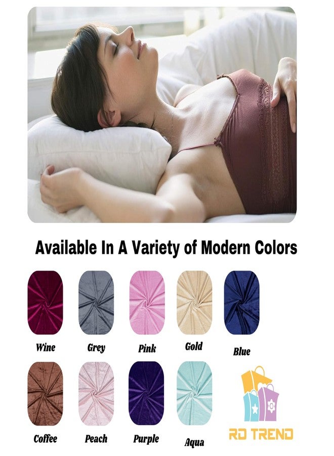 RD TREND® Presents Velvet 250 GSM Pillow Cover Set of 2 with Zipper,Size -18" x 28" Inches (45x71 Cm) (Gold) - Image 4