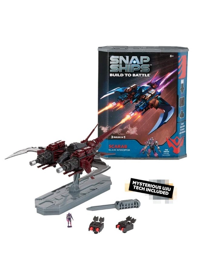 SNAP SHIPS Scarab K.L.A.W. Interceptor - Construction Toy for Custom Building and Battle Play - Ages 8+  - Image 1