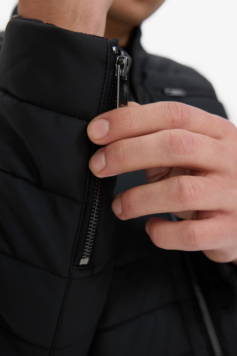 DeFacto Black Man Slim Fit Faux Leather Faux Leather Jacket Casual - Image 5