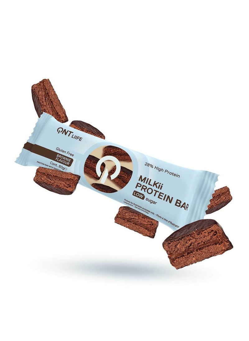 QNT - QNT, Life Milkii Protein Bar, Brownie, 60g Pack of 12 - Image 1