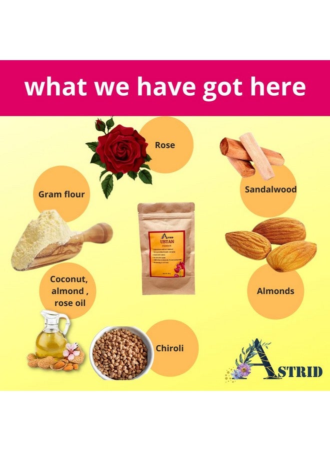 Aster Ubtan Powder (50 g) - Face Pack Powder for Acne, Dull Skin & Dark Spots, Makes Skin Soft & Supple - 100% Pure & Natural - Image 4