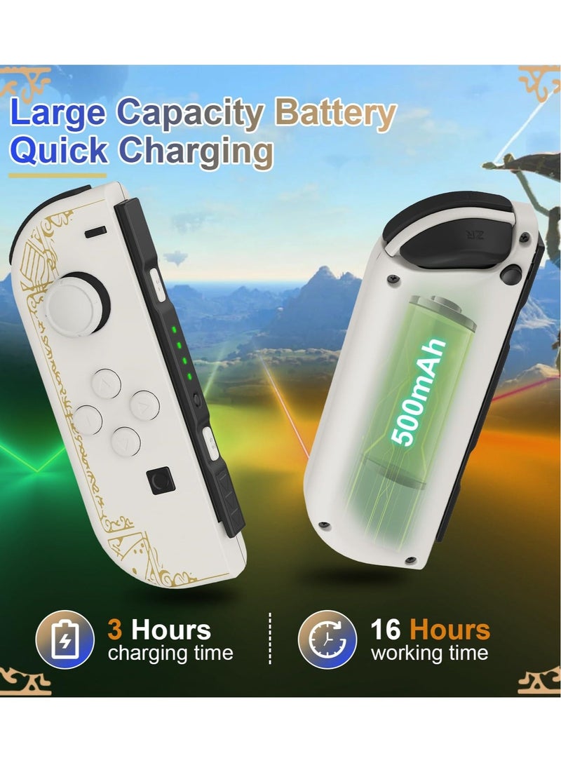Captaintech Joy Cons Wireless Controller for Nintendo Switch, L/R Controllers Replacement Compatible with Nintendo Switch/Lite/OLED, Joystick with Wake-up/Screenshot/Dual Vibration (White) - Image 2