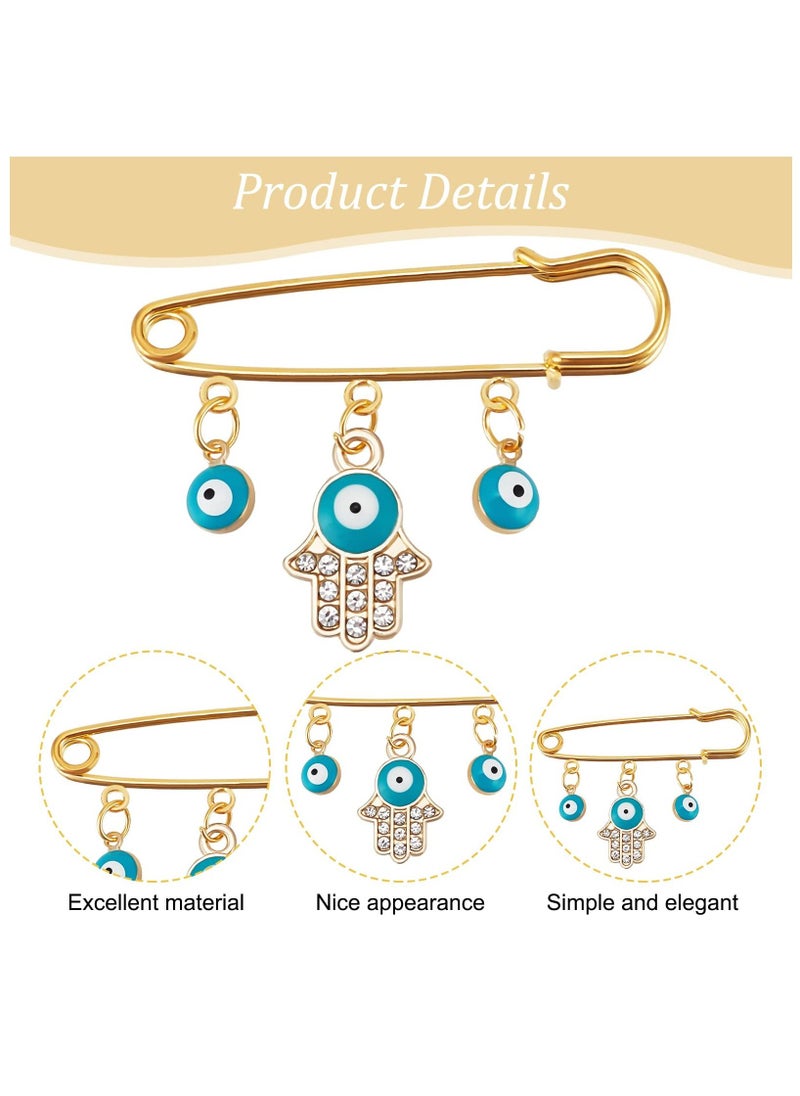 KASTWAVE - Evil Eye Pin, 4Pcs Evil Eye Pin Good Luck, Unique Design High Durability Premium Material Brooch, Blue Eye Pendants Golden Pin Tiny Lapel Pin Brooches Jewelry for Unisex - Image 1