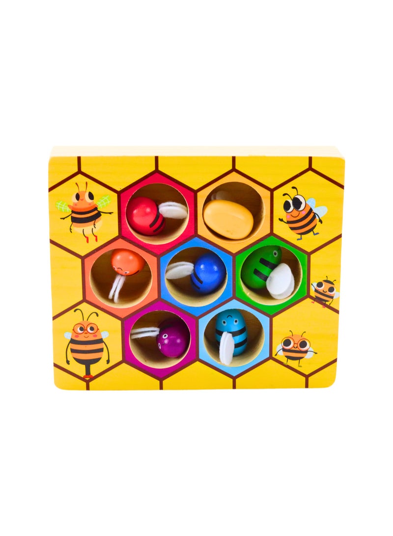 توب لعبة خشبية للأطفال لوحة خلية النحل، مناسبة للأطفال من عمر ٣٦ شهر - Image 2