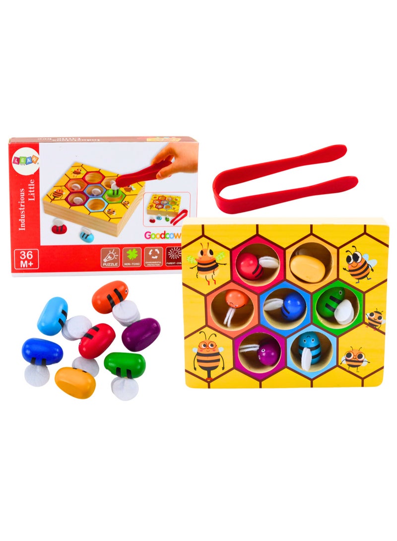 توب لعبة خشبية للأطفال لوحة خلية النحل، مناسبة للأطفال من عمر ٣٦ شهر - Image 1