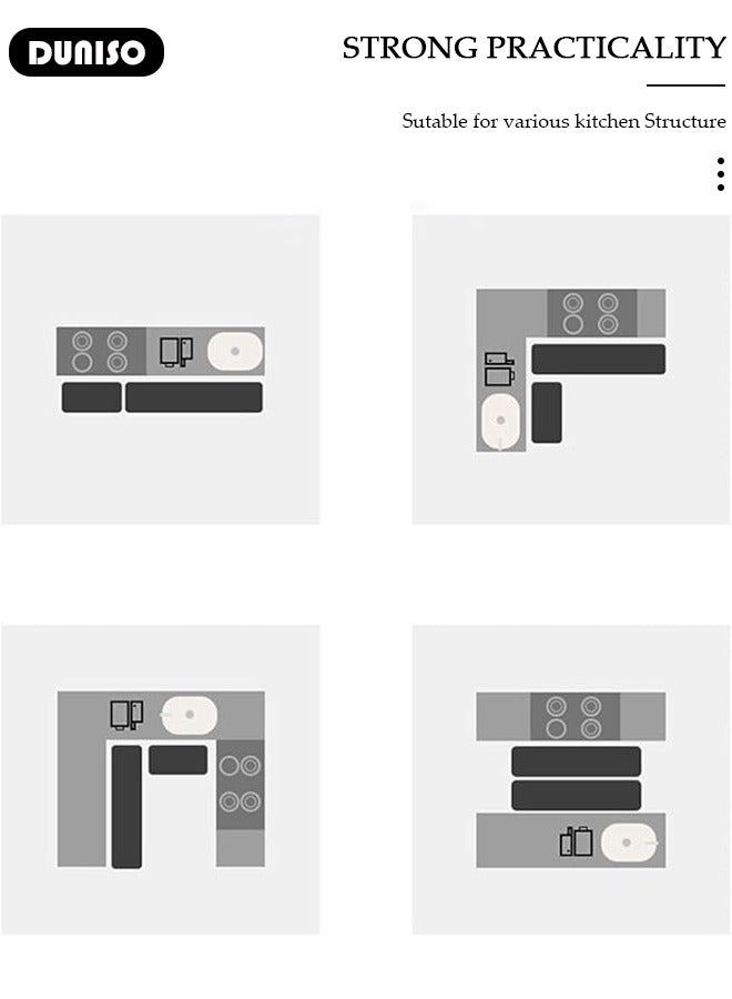 DUNISO Diatom Mud Bath Mat Set Bathroom Kitchen Rug Mat Extra Soft and Absorbent Bath Rugs Non-Slip Quick Drying Floor Bath Tub Mat for Bathroom Floor Tub and Shower 50*80CM+50*160CM - Image 4