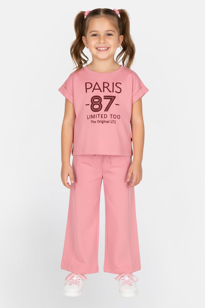 Limited Too Toddlers Girl 2 Pieces Floral Print Top And Pants Set, Pink - Image 1