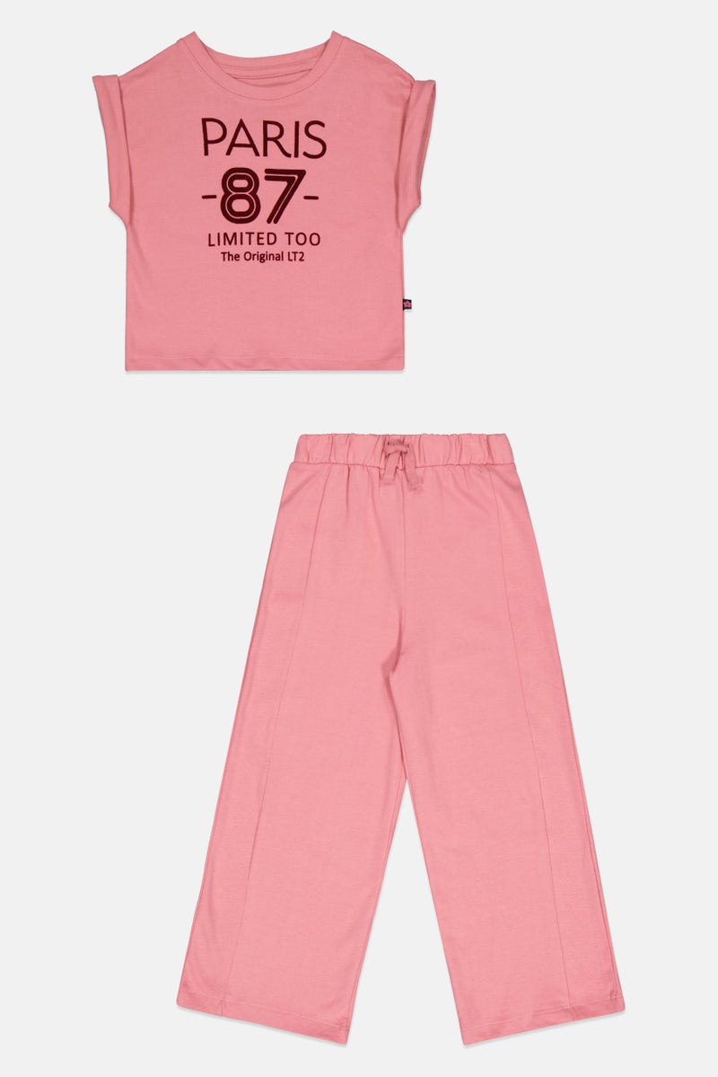 Limited Too Toddlers Girl 2 Pieces Floral Print Top And Pants Set, Pink - Image 3