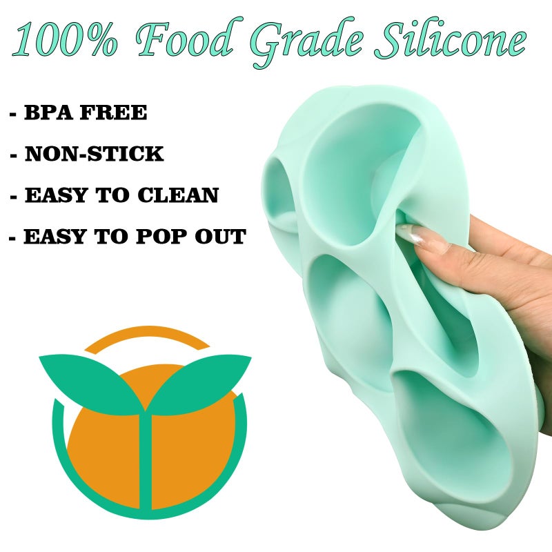 Sakolla 2 Pack Silicone Egg Bite Molds for Air Fryer, Nonstick 7 Cups Air Fryer Muffin Pan for Baking Egg Bite, Mini Muffins, Tart, Mini Cupcake and Quiche (Pink + Green) - Image 2