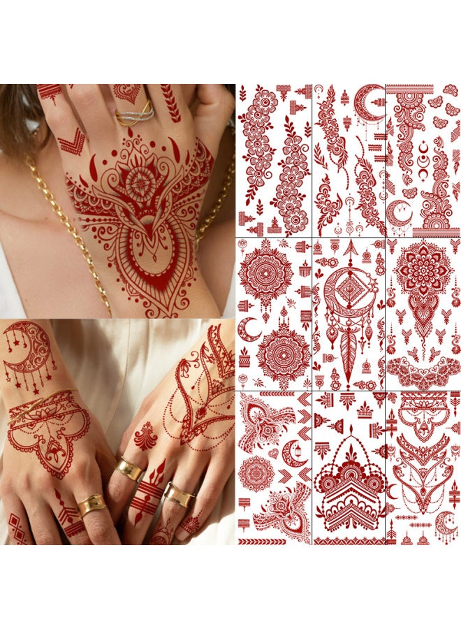 Mehendi Stickers Henna Mehendi stencil Tattoo Sticker for Hands Temporary Waterproof Mehndi Tattoo Body Art for Women & Girls - Image 2