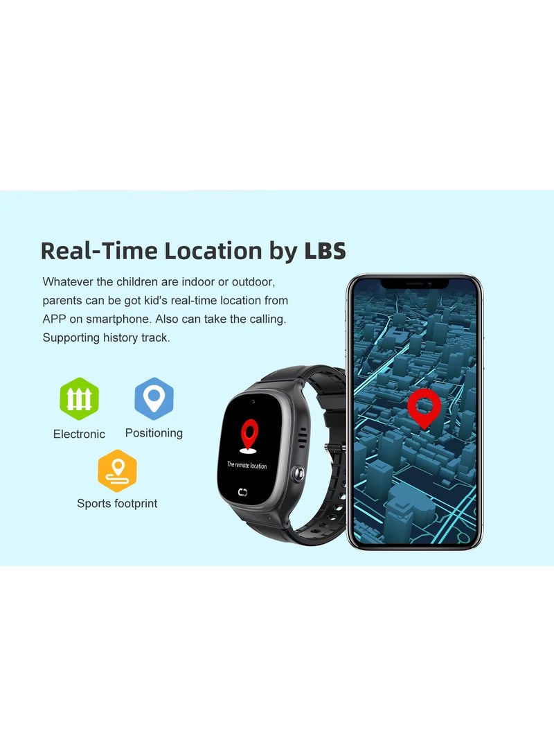 SKT Shiketro TD45 Kids Smartwatch with GPS, Wi-Fi, Video Calls, SOS, IP67 Waterproof, Camera, Tracker, Location Phone (black) - Image 2