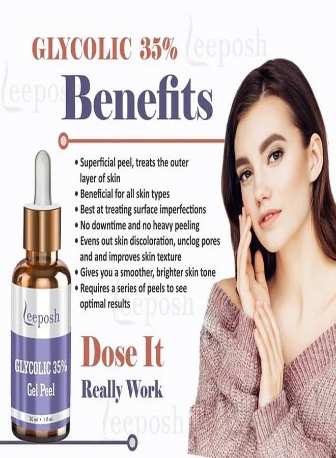LEEPOSH Gel Peel for Face, Skin Brightening & Anti-Ageing Treatment, Dark Spot Removal, 30ml (Glycolic 35%, 30ML 30ML) - Image 4