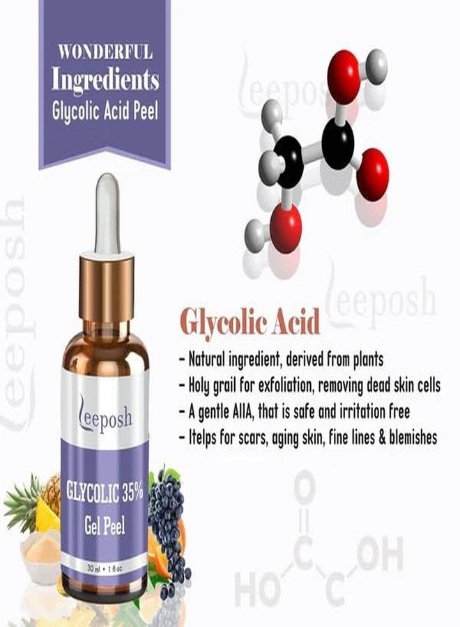 LEEPOSH Gel Peel for Face, Skin Brightening & Anti-Ageing Treatment, Dark Spot Removal, 30ml (Glycolic 35%, 30ML 30ML) - Image 5