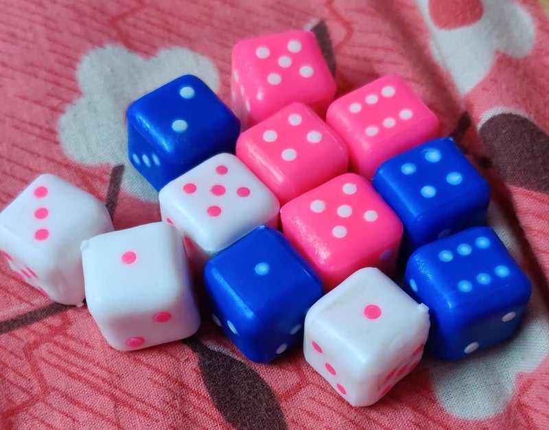 PMK E Store Six Sided 16mm Very Big Size Multi Color Dice or Die for Playing Board Games and Poker Chip Set Games||Playing dice Big Size|| Pack of (Pack of 12) - Image 2