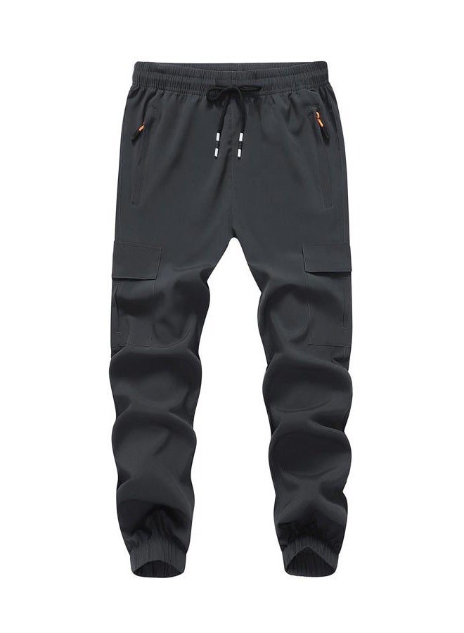 WaltZon Boy's Cargo Joggers Pants Youth Quick Dry Hiking Pull-On Lightweight Pants for Sports Outdoor with Zipper Pockets(3801-D.Gray18) - Image 1