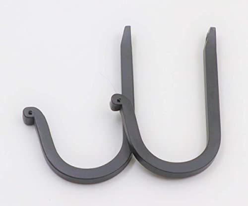 THDC Single Prong Wrought Iron Hooks, Vintage Hand Forged Iron Curved Metal Fastener Decorative Colonial Wall Décor, Heavy Duty Wall Hooks, Hangers for Keys, Coats, Robe, Bags, Home, Kitchen (2) - Image 3