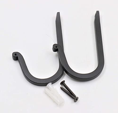 THDC Single Prong Wrought Iron Hooks, Vintage Hand Forged Iron Curved Metal Fastener Decorative Colonial Wall Décor, Heavy Duty Wall Hooks, Hangers for Keys, Coats, Robe, Bags, Home, Kitchen (2) - Image 4