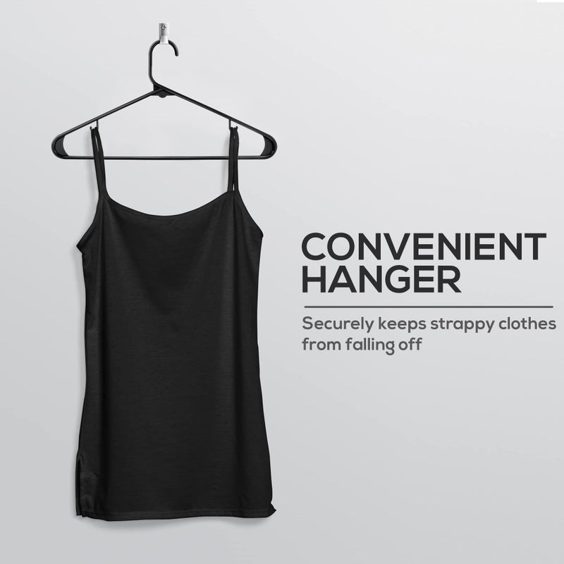 Utopia Home Plastic Hangers 20 Pack - Space Saving Clothes Hanger - Durable & Strong Closet Organizers and Storage with Built-in Strap Hooks - Essential for Shirts, Pants, Skirts & Coats (Black) - Image 3