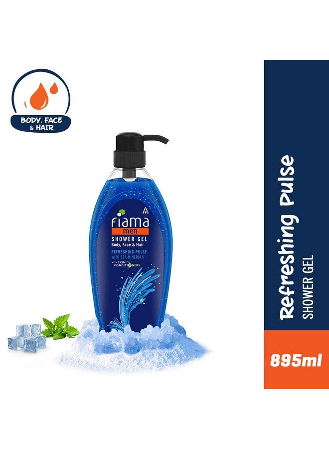 Fiama Men Shower Gel Refreshing Pulse Body Wash With Skin Conditioners For Refreshed Skin, 895 Ml Bottle - Image 2
