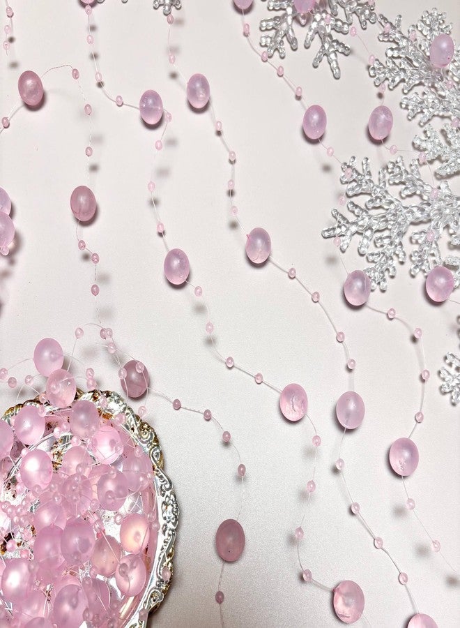 TeaSu 24Pcs Floating Bead String for Floating Candle Centerpieces, Colorful Pearl Bead for Vase Filler, Table Centerpiece, Wedding Reception and Home Decoration - Pink - Image 3