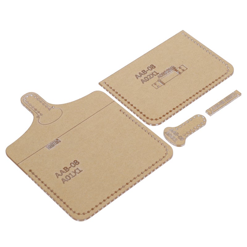 4Pcs Acrylic Template Card Bag Coin Purse DIY Leather Pattern Wallet Mold Craft Tools - Image 4