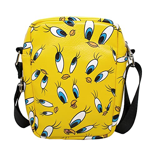Buckle Down Looney Tunes Bag, Crossbody, Tweety Expressions Scattered, Yellow, Vegan Leather - Image 3