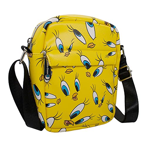 Buckle Down Looney Tunes Bag, Crossbody, Tweety Expressions Scattered, Yellow, Vegan Leather - Image 2