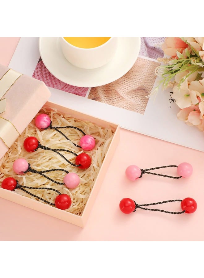 Jutom 24 Pieces Hair Tie Balls 20mm Bubble Ponytail Holders for Girls Double Bead Bubble 80s 90s Hair Balls Tie Elastic Accessories for Baby Toddler(Pink Series) - Image 3
