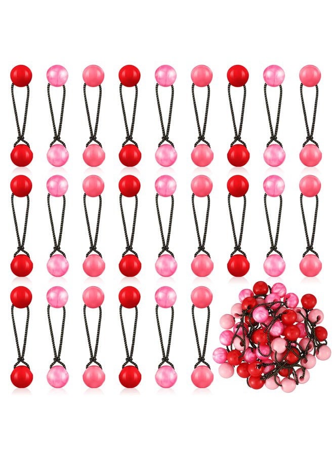 Jutom 24 Pieces Hair Tie Balls 20mm Bubble Ponytail Holders for Girls Double Bead Bubble 80s 90s Hair Balls Tie Elastic Accessories for Baby Toddler(Pink Series) - Image 1