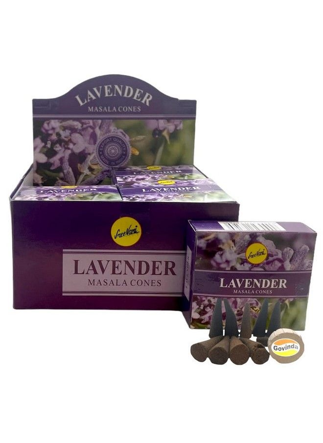 Govinda - Sreevani Natural Masala Incense Cones And Holder Bundle 120 Cones Total Lavender - Image 1