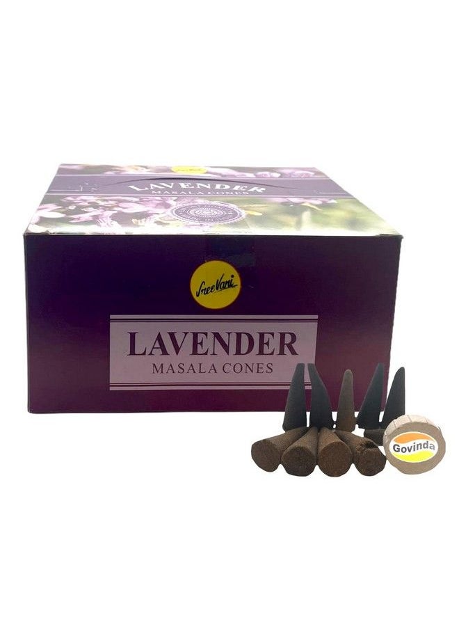 Govinda - Sreevani Natural Masala Incense Cones And Holder Bundle 120 Cones Total Lavender - Image 1
