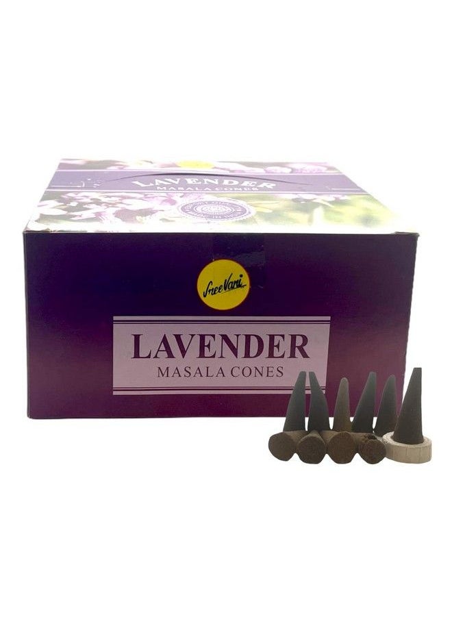 Govinda - Sreevani Natural Masala Incense Cones And Holder Bundle 120 Cones Total Lavender - Image 1