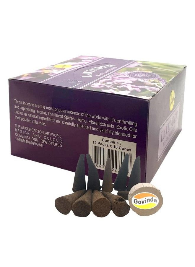 Govinda - Sreevani Natural Masala Incense Cones And Holder Bundle 120 Cones Total Lavender - Image 1