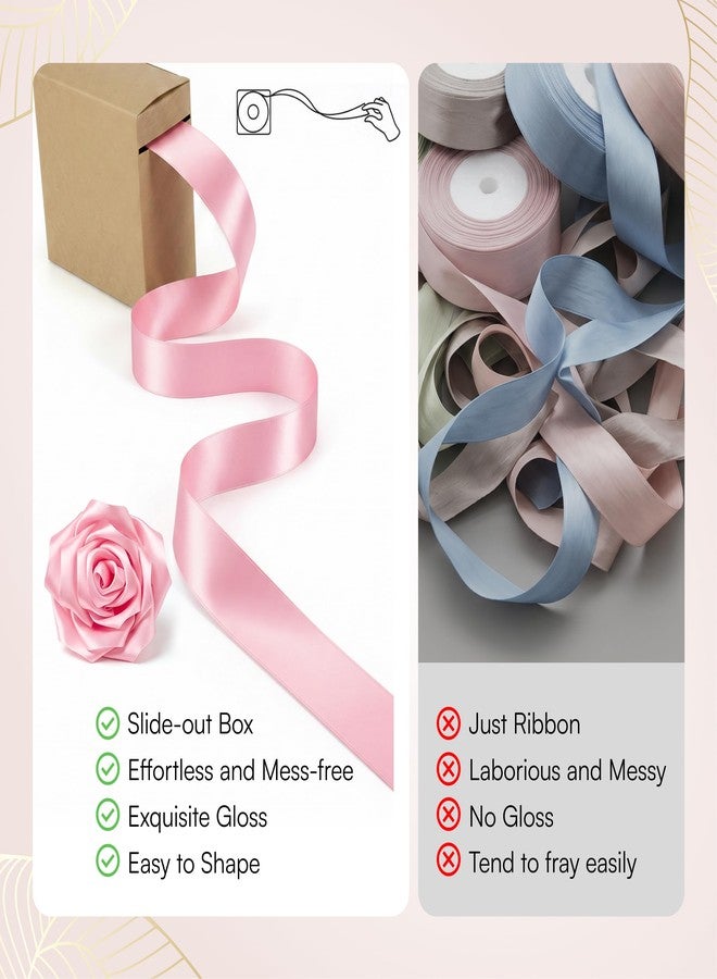 Caydo Pink Ribbon Rose Bouquet for 2026 Graduation Gifts, 91PCS Ribbon Flower Making Kit with Floral Stem Wire, Wrapping Paper, Glue Stick, 3D Butterfly & Diamond Pins - Image 5