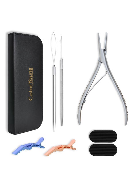 Hair Extension Pliers Multi Functional Microlink Tool Kit For Hair Remove Links and Micro Rings Extensions Hair Tinsel Professional Hair Removal Tool Thread Shape Kit